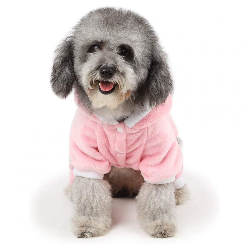 Dog Coat Piggy-shape Four-legged Autumn and Winter Casual Pet Clothes Pink_S