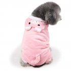 Dog Coat Piggy-shape Four-legged Autumn and Winter Casual Pet Clothes Pink_L