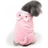 Dog Coat Piggy shape Four legged Autumn and Winter Casual Pet Clothes Pink XL