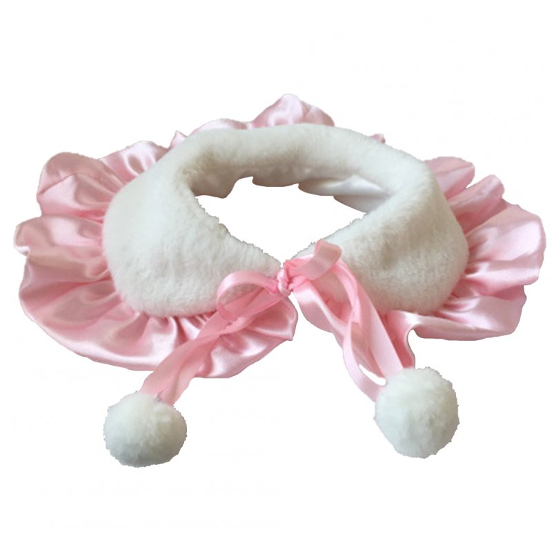Dog Cosplay Collar Cape With Plush Balls Cat Costume Clothes Photo Props Decorations