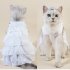 Dog Dress For Wedding Stylish Puppy Formal Apparel Princess Dress Bow Veil Crown Hairpin Set Birthday Party Valentine s Day Celebrations Dog Accessories Dress K