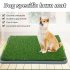 Dog Grass Pad With Tray Artificial Dog Grass Bathroom Turf Reusable Training Potty Pad Washable Training System Puppy Pee Pad For Balcony Apartment Indoor Outdo