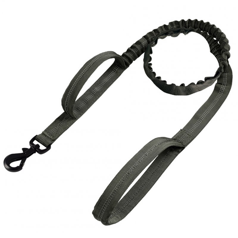 Dog Leash Dog Training Leash With Alloy Hook Traction Handle Bright Reflective Strip Double Layer Thickened Design Shrinkable Bungee Dog Leash dark gray One size fits all2.5x130-160CM