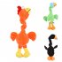 Dog Plush Doll Toy Cartoon Ostrich Animals Bite Resistant Squeaky Plush Doll Teeth Cleaning Interactive Chew Toy For Puppy Dogs Cat Kitten orange As shown