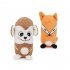 Dog Plush Toys Bite Resistant Cartoon Fox Monkey Squeaky Toys Outdoor Interactive Accessories For Relieve Stress Boredom fox
