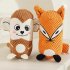 Dog Plush Toys Bite Resistant Cartoon Fox Monkey Squeaky Toys Outdoor Interactive Accessories For Relieve Stress Boredom fox