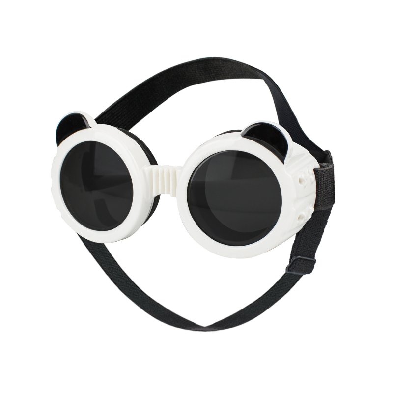 Dog Sunglasses, Dog Goggles With Ventilation Openings, UV Resistant Lenses, 2 Adjustable Elastic Bands, Small Dog Sunglasses For Kittens And Puppies Black and White