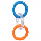 Dog Tug Chew Toys For Small And Medium Dogs, Bite Resistant TPR 3-Ring Tug Interactive Toys Pet Supplies For Teeth Cleaning Stress Relief Orange Blue