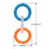 Dog Tug Chew Toys For Small And Medium Dogs  Bite Resistant TPR 3 Ring Tug Interactive Toys Pet Supplies For Teeth Cleaning Stress Relief Orange Blue