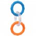 Dog Tug Chew Toys For Small And Medium Dogs  Bite Resistant TPR 3 Ring Tug Interactive Toys Pet Supplies For Teeth Cleaning Stress Relief Orange Blue