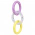 Dog Tug Chew Toys For Small And Medium Dogs  Bite Resistant TPR 3 Ring Tug Interactive Toys Pet Supplies For Teeth Cleaning Stress Relief Purple Yellow