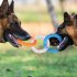 Dog Tug Chew Toys For Small And Medium Dogs  Bite Resistant TPR 3 Ring Tug Interactive Toys Pet Supplies For Teeth Cleaning Stress Relief Purple Yellow