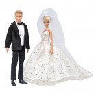 Doll Dress Luxury Wedding Dress   Suit  Shoes Doll Accessories Long tail skirt   Ken dress