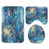 Dolphin Printing Shower Curtain Toilet Lid Cover Bath Mat for Bathroom SY468 3PCS mat