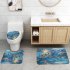 Dolphin Printing Shower Curtain Toilet Lid Cover Bath Mat for Bathroom SY468 3PCS mat