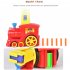 Domino Train Toy Set Rally Electric Train Model with 60 Pcs Colorful Domino Game Building Blocks Car Truck Vehicle Stacking 80pcs