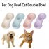Double Bowl Food  Feeder Pet Drinking Tray Feeder For Cats Dogs Supplies Green