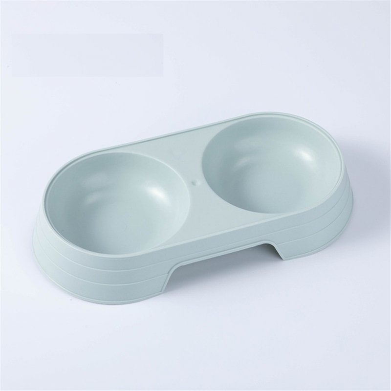 Double Bowl Food  Feeder Pet Drinking Tray Feeder For Cats Dogs Supplies Green