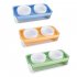Double Cat Dog Bowl Food Water Ceramic Bowl Adjustable Oblique Neck Protection Pet Feeder For Kitten Puppy yellow