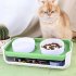 Double Cat Dog Bowl Food Water Ceramic Bowl Adjustable Oblique Neck Protection Pet Feeder For Kitten Puppy yellow