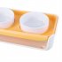 Double Cat Dog Bowl Food Water Ceramic Bowl Adjustable Oblique Neck Protection Pet Feeder For Kitten Puppy yellow
