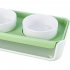 Double Cat Dog Bowl Food Water Ceramic Bowl Adjustable Oblique Neck Protection Pet Feeder For Kitten Puppy yellow
