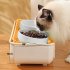 Double Cat Dog Bowl Food Water Ceramic Bowl Adjustable Oblique Neck Protection Pet Feeder For Kitten Puppy yellow