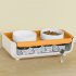 Double Cat Dog Bowl Food Water Ceramic Bowl Adjustable Oblique Neck Protection Pet Feeder For Kitten Puppy yellow