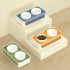 Double Cat Dog Bowl Food Water Ceramic Bowl Adjustable Oblique Neck Protection Pet Feeder For Kitten Puppy yellow