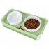 Double Cat Dog Bowl Food Water Ceramic Bowl Adjustable Oblique Neck Protection Pet Feeder For Kitten Puppy yellow
