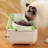 Double Cat Dog Bowl Food Water Ceramic Bowl Adjustable Oblique Neck Protection Pet Feeder For Kitten Puppy yellow