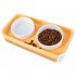 Double Cat Dog Bowl Food Water Ceramic Bowl Adjustable Oblique Neck Protection Pet Feeder For Kitten Puppy yellow