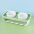 Double Cat Dog Bowl Food Water Ceramic Bowl Adjustable Oblique Neck Protection Pet Feeder For Kitten Puppy yellow