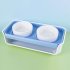 Double Cat Dog Bowl Food Water Ceramic Bowl Adjustable Oblique Neck Protection Pet Feeder For Kitten Puppy yellow