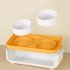 Double Cat Dog Bowl Food Water Ceramic Bowl Adjustable Oblique Neck Protection Pet Feeder For Kitten Puppy yellow