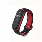 Double Color Round Holes Watch Band with Buckle Wrist Strap Replacement WristBand for <span style='color:#F7840C'>XIAOMI</span> MI Band 4 Black red