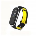 Double Color Round Holes Watch Band with Buckle Wrist Strap Replacement WristBand for XIAOMI MI Band 4 Black yellow