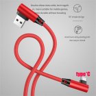 Double Elbow 90 Degree Micro Usb Type-c Data Cable Fast Charging Cable For Laptop Phone Charger Line Red type-C interface 2 meters
