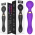 Double Ended Vibrating Wand Silicone Massager G Spot Vibrator 8 Unique Vibrating Functions Dildo Adult Sexy Product Type B   purple