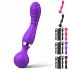 Double Ended Vibrating Wand Silicone Massager G Spot Vibrator 8 Unique Vibrating Functions Dildo Adult Sexy Product Type B   purple
