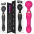 Double Ended Vibrating Wand Silicone Massager G Spot Vibrator 8 Unique Vibrating Functions Dildo Adult Sexy Product Type B   purple