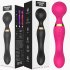 Double Ended Vibrating Wand Silicone Massager G Spot Vibrator 8 Unique Vibrating Functions Dildo Adult Sexy Product Type B   purple