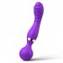 Double Ended Vibrating Wand Silicone Massager G Spot Vibrator 8 Unique Vibrating Functions Dildo Adult Sexy Product Type B   purple