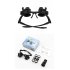 Double Eye Magnifier Glasses Jewelry Watch Repair Loupe Glasses with LED Light and 8 Lens black