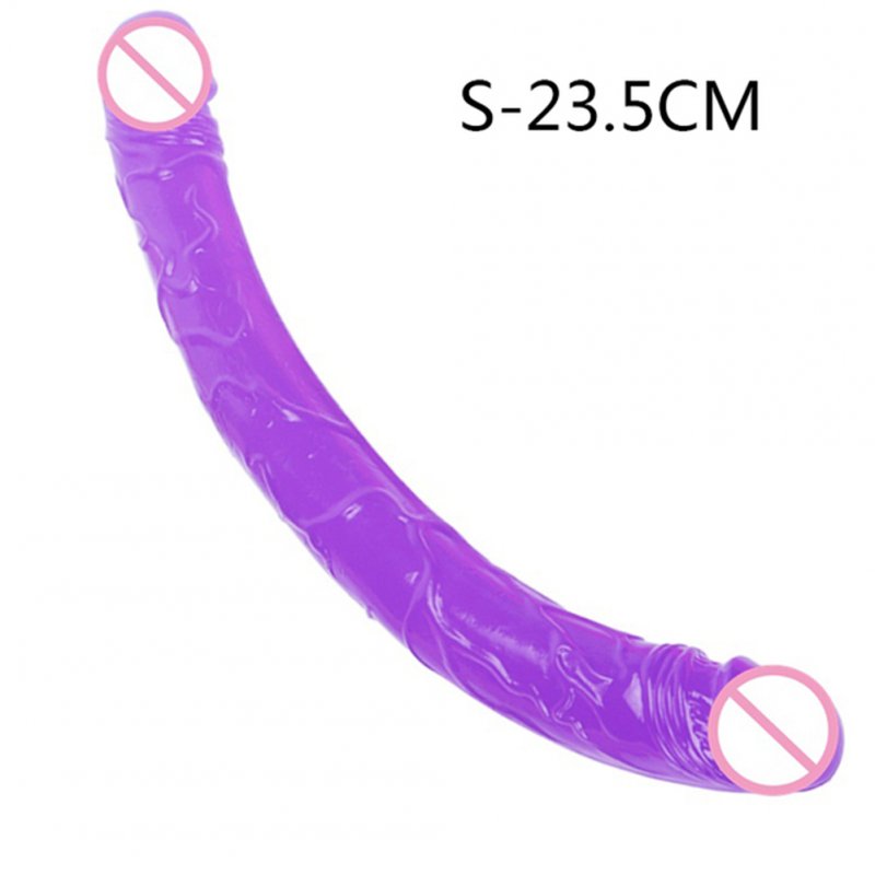 Double Head Tpe Color Crystal Simulation Penis Gay Female Masturbation Device Massage Device Purple Double Head small_S