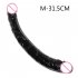 Double Head Tpe Color Crystal Simulation Penis Gay Female Masturbation Device Massage Device Black 31 5cm Double Head Medium M