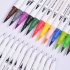 Double Head Watercolor Pen Highlighter Set for Line Drawing Painting