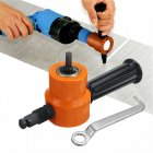 Double Headed Sheet Metal Cutter Nibbler 360 Degree Adjustable Drill Attachment With Extra Punch Cutting Tools For DIY Orange