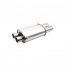 Double Inlet Outlet Exhaust Tips Muffler  Stainless Steel Straight Through Performance Muffler  Flat Drum Exhaust Tip Exhaust Pipe  Auto Exterior Accessories XH
