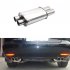 Double Inlet Outlet Exhaust Tips Muffler  Stainless Steel Straight Through Performance Muffler  Flat Drum Exhaust Tip Exhaust Pipe  Auto Exterior Accessories XH